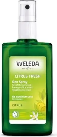 Weleda Citrus Deodorant 100 ml - Deos für Damen, langanhaltender Schutz gegen Körpergeruch mit einem erfrischenden Zitrusduft, ganz ohne Aluminiumsalze.