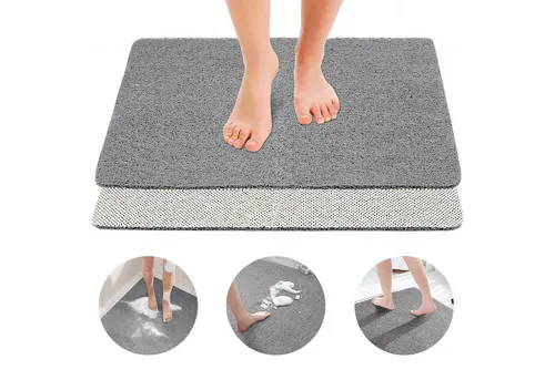 HEYHIPPO Rutschfeste Duschmatte – Schnelltrocknend und PVC, Grau