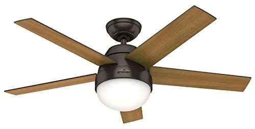 Hunter Deckenventilator Stile - Eleganter Ventilator mit 117 cm Durchmesser, Wendeflügel in amerikanischem Nussbaum, inklusive Fernbedienung und 3 Geschwindigkeiten – ideal für ganzjährige Nutzung in Wohnräumen.