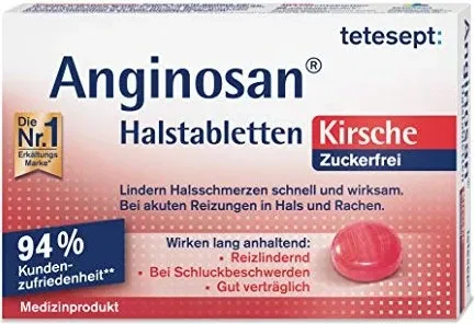TETESEPT Anginosan Halstabletten zuckerfrei Kirsch 20 St