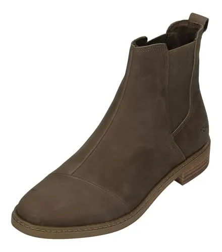 TOMS Charlie Leder Damen Chelsea Boots in Chestnut, 41 EU - Elegante Chelsea Boots aus hochwertigem Nubukleder mit praktischem Gore-Design für einfachen Einstieg. Komfortable Einlegesohlen und langlebige Gummisohle für den perfekten Alltag.