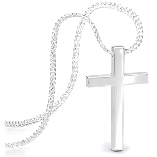 SERASAR Damen Halskette mit Kreuz-Anhänger aus Edelstahl von SERASAR