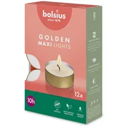 Maxi-Teelichte 10h (12er Pack) - Gold von Bolsius
