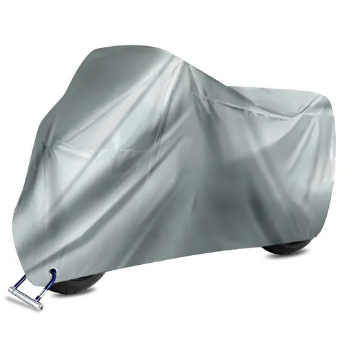 XXL Outdoor Motorradabdeckung Abdeckplane Silber Schwarz 245 x 105 x 125 cm