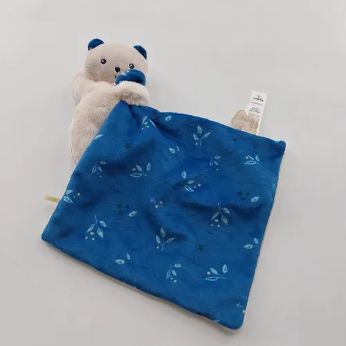 Kaloo - Weiches Stoffquadrat - Kuscheltier Nachtblauer Bär - Plüschtier Baby - Q