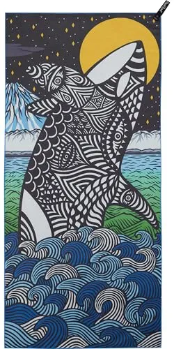 PackTowl Personal Body - Outdoor-Handtuch orca - Umweltfreundliches Handtuch aus 50% recyceltem Material, saugt 4x sein Gewicht an Wasser und trocknet 70% schneller. Ideal für Camping, Reisen und Fitness.