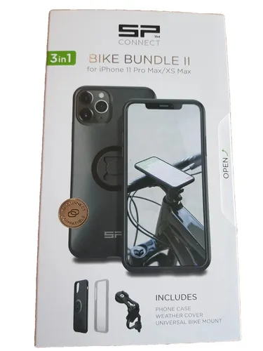 SP CONNECT Bike Bundle II für iPhone 11 Pro Max/XS Max - Standard Handyhüllen mit wetterfestem Cover und patentiertem Drehverschluss für sicheren Halt und einfache Montage am Fahrradlenker.