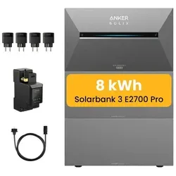 Anker SOLIX Solarbank 3 E2700 Pro - Powerstation mit 2,7 kWh Kapazität und 3600 W Eingangsleistung. Modular erweiterbar auf 16 kWh, ideal für nachhaltige Energieversorgung.