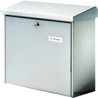 Burg-WÄCHTER Comfort 3913 NI Briefkasten - Wandbriefkasten aus rostfreiem Edelstahl, pflegeleicht und wetterfest, mit individuell beschriftbarem Namensschild und sicherem Einwurf für DIN C4 Formate.