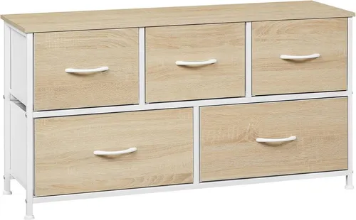 Woltu Kommode mit 5 Schubladen in weiß von WOLTU