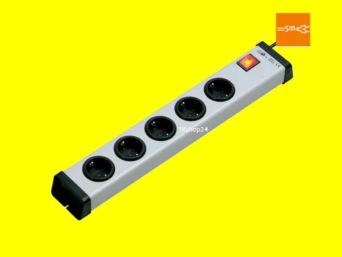 Mehrfach-Steckdose 5-fach+Hauptschalter+5-m-Kabel 0201x00052305 Stecker-Leiste