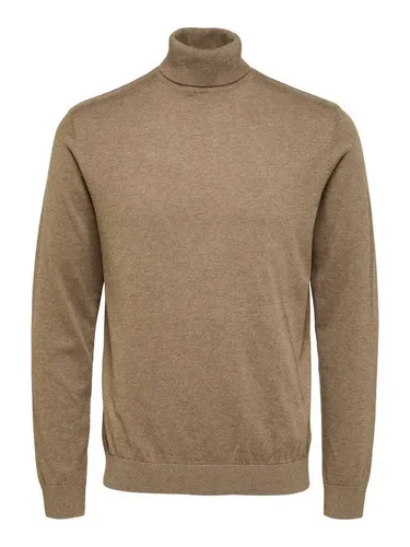 SELECTED HOMME Rollkragenpullover in Braun, Größe L - Herren Plussize Rollkragenpullover aus 100% Baumwolle, bietet hohen Tragekomfort und vielseitige Kombinationsmöglichkeiten - ideal für stilvolle Looks.