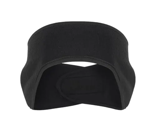 axy Stirnband Ohrenschutz für Damen und Herren mit Klettverschluss - Winter/Frühling/Herbst Sport Haarband Elastisch Ohrenwärmer Kopfband für Jogging Laufen Wandern Fahrrad OHR2 (Schwarz)