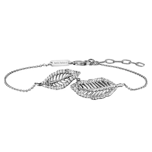 Julie Julsen Damen Armband Blätter Silber mit Zirkonia 19 cm JJBR10186.1 - Elegantes Armband aus 925 Sterlingsilber mit filigranen Blättern und Zirkonia. Perfekt für stilvolle Akzente im Alltag oder besondere Anlässe.