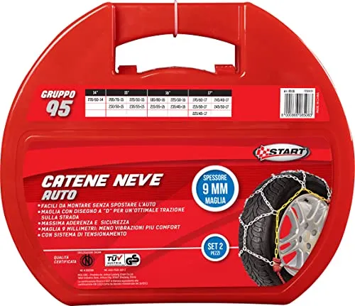Start Zweiteiliges Set 9 mm dicke Schneeketten Gruppe 95