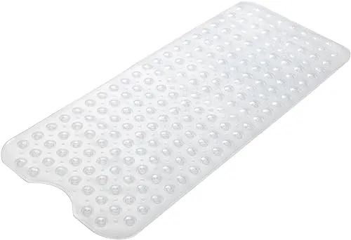 ADOV Badewannenmatte rutschfest, 100x40 cm Extra Lange Antirutschmatte für Badewanne und Dusche, 200 Starke Saugnäpfe, Schimmelresistent, Maschinenwaschbar, PVC-Material, Transparent