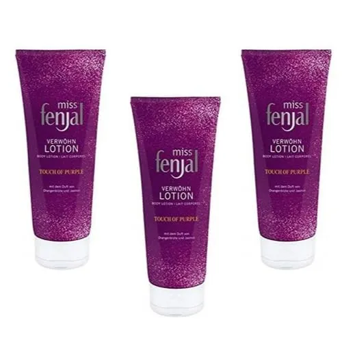 3x miss fenjal Bodylotion Verwöhn Lotion Touch of Purple Duft von Orangenblüte & Jasmin für normale Haut,Die Hautverträglichkeit ist dermatologisch bestätigt,200ml (3er Pack)
