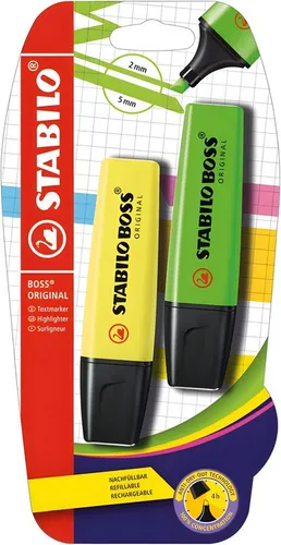 STABILO Marker STABILO BOSS ORIGINAL 2er Blister gelb grün
