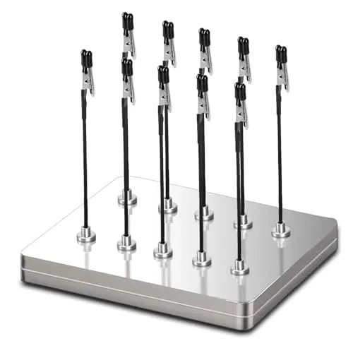 Ruimooto 10 Stück Dritte Hand Löten und 1 Eisenbox als Basis - Flexibler Löthilfe mit Krokodilklemmen und Magnetfuß - Ideal für Platinenhalter, Elektronik, Modellbau zubehör und Hobbyarbeiten