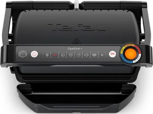Tefal GC7178 OptiGrill+ - Grill mit 6 Automatikprogrammen und erneuerter Kochstufenanzeige für präzises Kochen. Genießen Sie bis zu 44 % weniger Fett dank geneigter Platten und einfacher Reinigung durch abnehmbare, spülmaschinengeeignete Grillplatten.