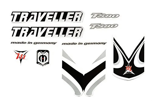 Fahrrad Dekor Satz Aufkleber Rahmen Frame Decal Sticker Traveller Schwarz Grau