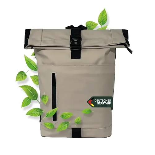 FELSKRAFT MK1 Rolltop Rucksack für Damen & Herren | Eleganter Laptop Rucksack Wasserdicht mit Laptopfach | Reiserucksack, Tagesrucksack, Schulrucksack | Für Reisen, Uni Schule, Arbeit