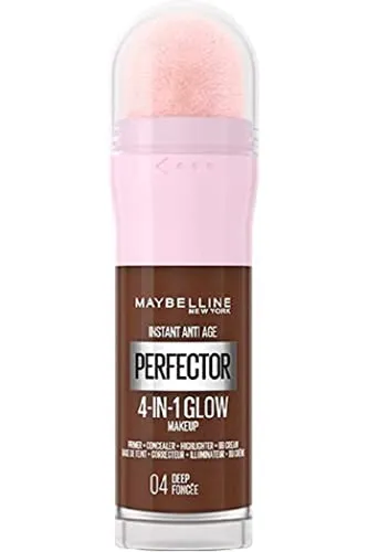 Maybelline New York Instant Anti Age Rewind Perfector, 4-in-1 Glow Primer, Concealer, Highlighter, selbstanpassende Farbtöne, gleicht den Hautton mit einem Glow Finish aus, Farbton:04 Deep