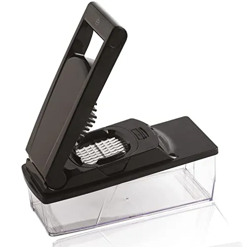 Mastrad Gemüsehobel - Gemüseschneider - mit hochwertigen Klingen aus Edelstahl - Gurkenhobel Scheibenschneider Gemüsehobel Kartoffelschneider Karottenhobel Pommesschneider, Grün