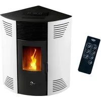 Sannover Eck-Pelletofen Iseos 12,2 kW Weiß – Effizientes Heizen