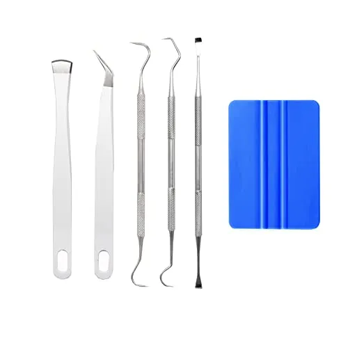 Chedin Plotter Zubehör 6 Stück DIY Bastelwerkzeug Set Vinyl Jäten Werkzeuge Edelstahl Plotter Entgitterwerkzeug für Selbstklebendes Vinyl, Silhouette, HTV, Cameos, Beschriftung, Labelling