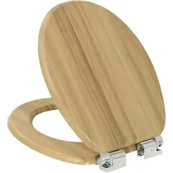 Woltu WC-Sitz mit Absenkautomatik aus MDF - Toilettensitz aus hochwertigem MDF mit geräuschloser Absenkautomatik und stabilen Edelstahl-Scharnieren für hohen Sitzkomfort und einfache Reinigung.