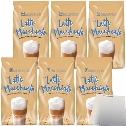 Milkfood Latte Macchiato Kaffeehaltiges Getränkepulver 6er Pack 6x400g Packung