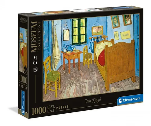 Clementoni 39616 Van Gogh Schlafzimmer in Arles Puzzle - 1000 Teile, Museum Collection für kreative Familienabende und Kunstliebhaber