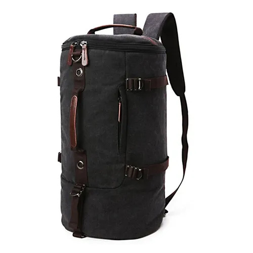 Rucksack retro Craftride VG8 Gepäckrolle Vintage Canvas 35L schwarz