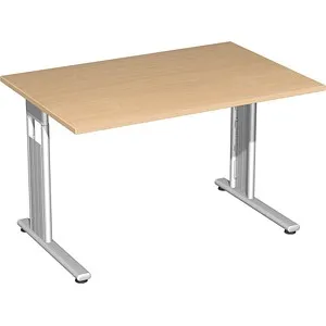 Geramöbel Schreibtisch Flex S-618102-BS, Buche 120x72cm - Schreibtisch mit Kabelkanal für optimale Kabelführung, strapazierfähig und Made in Germany. Ideal für Büro und Home Office.
