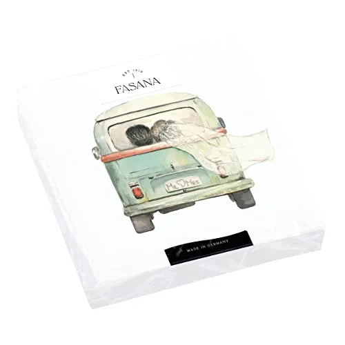 Servietten Mr and Mrs Wedding Brautpaar Hochzeit Auto Reise Tischdeko 33x33cm 20