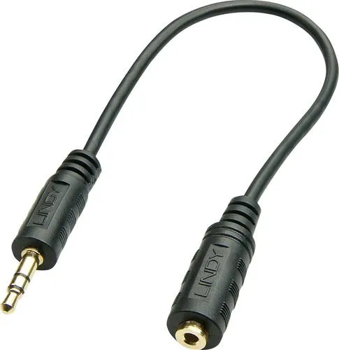 LINDY 35699 35699 Klinke Audio Adapterkabel [1x Klinkenstecker 3.5mm - 1x Klinkenbuchse 2.5 mm] Schwarz
