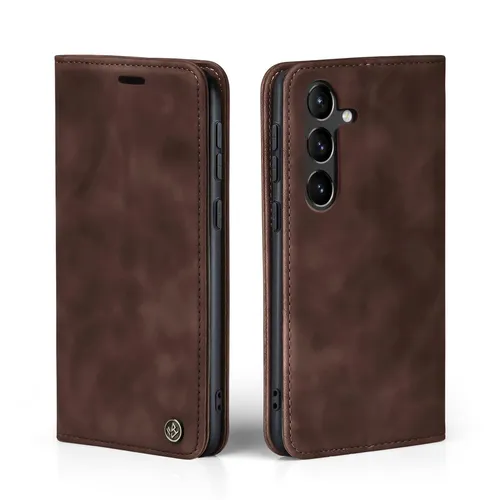 Handy Hülle für Samsung Galaxy S23 FE Klapp Magnet Smartphone Cover Case Braun