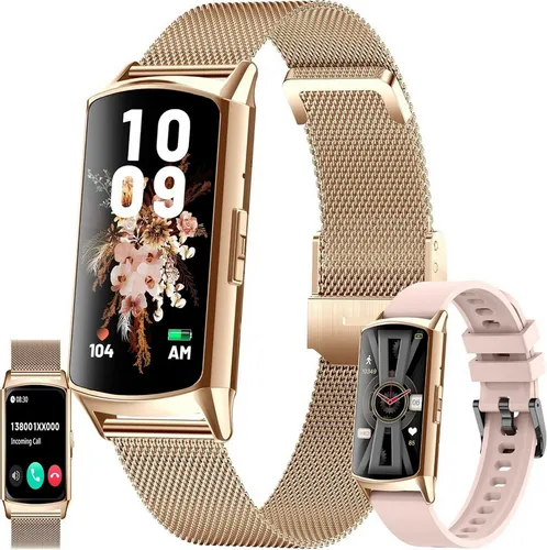 SGDDFIT H29 Smartwatch (4 cm, android ios), 1.58 Zoll AMOLED Smartwatch für Damen mit Telefonfunktion