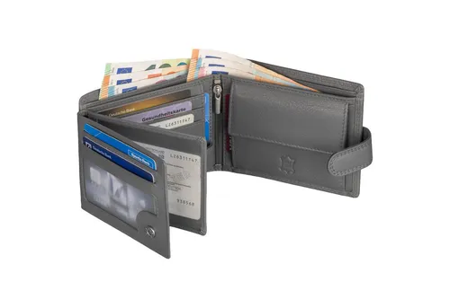 EAAKIE Geldbörse RFID echt Leder Portemonnaie Geldbörse Herren Nappaleder, RFID Schutz