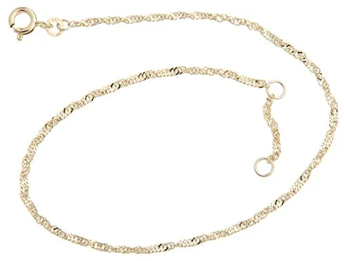 Silberketten Store Fußkette Singapur - 1,8mm Breite - Länge wählbar 23-30cm - echt 333 Gold