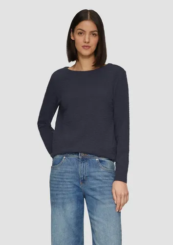 s.Oliver Sweatshirt Sweatshirt Strukturiertes Sweatshirt mit Rundhalsausschnitt
