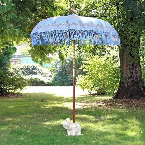 Oriental Galerie Sonnenschirm Bali 180 cm in blau von Oriental Galerie