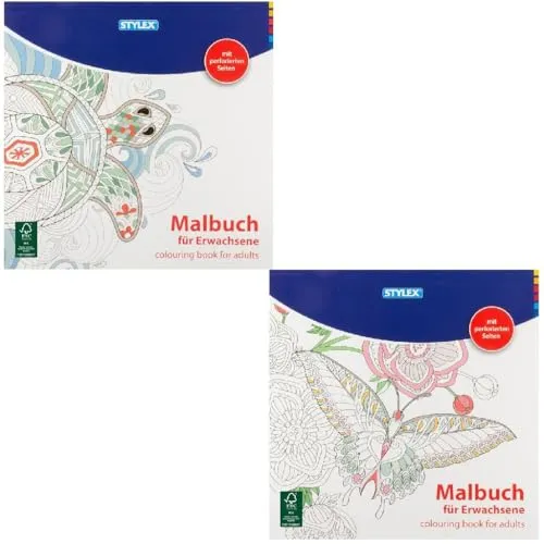 Stylex - 24 Seiten Malbuch (24 x 24cm) für Erwachsene - 1 Stück