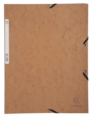 Exacompta 55524E 25er Pack Premium Einschlagmappe. Made in Germany. Aus extra starkem Colorspan-Karton mit 3 Innenklappen und 2 Gummizügen DIN A4 Sammelmappe für Büro und Schule Tabakbraun