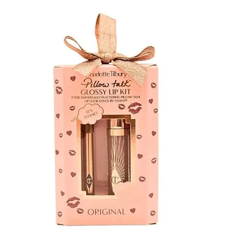Charlotte Tilbury Pillow Talk Glossy Lip Kit ORIGINAL Pillow Talk Collagrn Lip Bath & Pillow Talk Mini Size