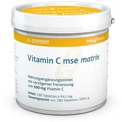 Dr. Enzmann Vitamin C Matrix 500 mg - Hochdosierte Tabletten - Hochdosierte Vitamin C Matrix mit verzögerter Freisetzung – 180 Tabletten für eine kontinuierliche Versorgung über den Tag. Ideal zur Unterstützung des Wohlbefindens.