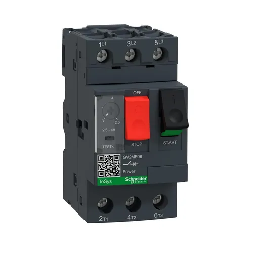 Schneider Electric GV2ME08 - Motorschutzschalter 3p, 2,5-4A, Tasterbetätigung
