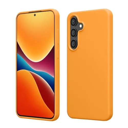 kwmobile Handyhülle für Samsung Galaxy S23 FE Hülle - Case Silikon - Kabelloses Laden - Schutzhülle Cover in Fruity Orange