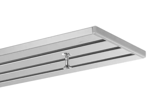 Gardineum Gardinenschiene Flächenvorhangschiene, 4-läufig, vorgebohrt, ab 2 m mittig geteilt, 4-läufig, Deckenmontage